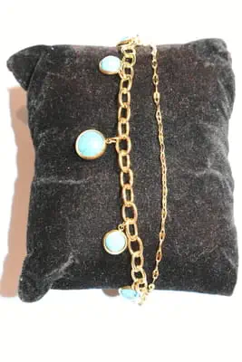 Bracelet pierre turquoise Or