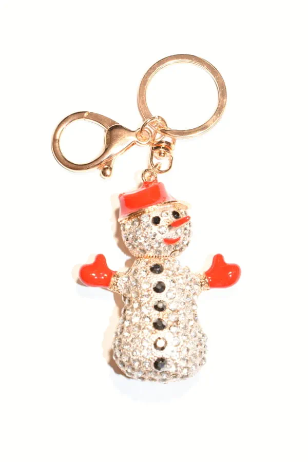 porte-cle Noël bonhomme de neige multicolore