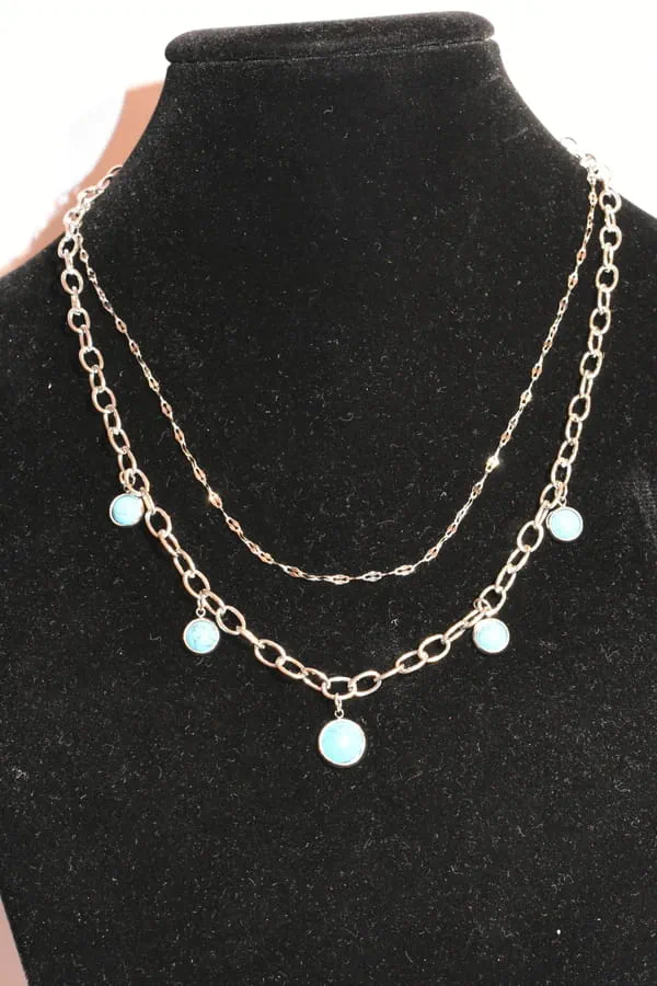 Collier pierre turquoise Argent