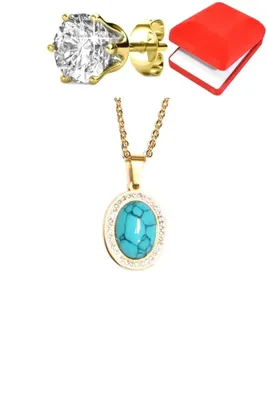 Coffret pierre turquoise Or