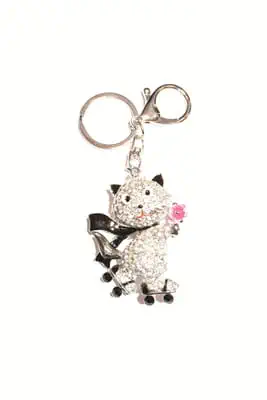 porte-cle chat Argent