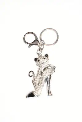 porte-cle chat escarpin Argent