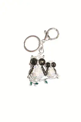 porte-cle hibou chouette Argent