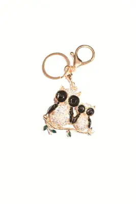 porte-cle hibou chouette Or