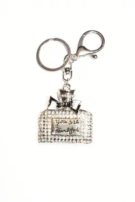porte-cle flacon de parfum Argent