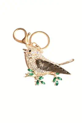 porte-cle oiseaux Or