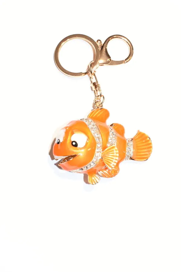 porte-cle poisson rouge Or