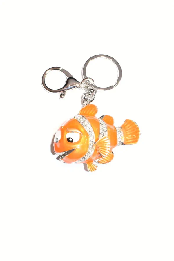 porte-cle poisson rouge Argent