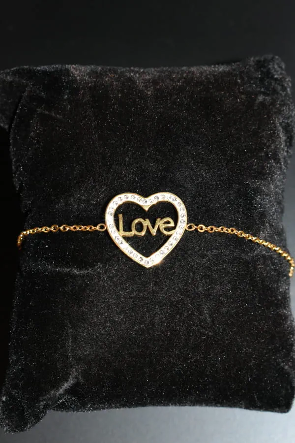 Bracelet coeur love Or