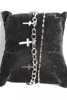 Bracelet croix chapelet Argent