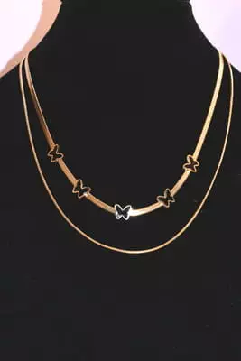 Collier papillon Or