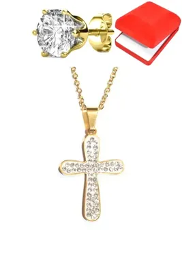 Coffret croix chapelet Or