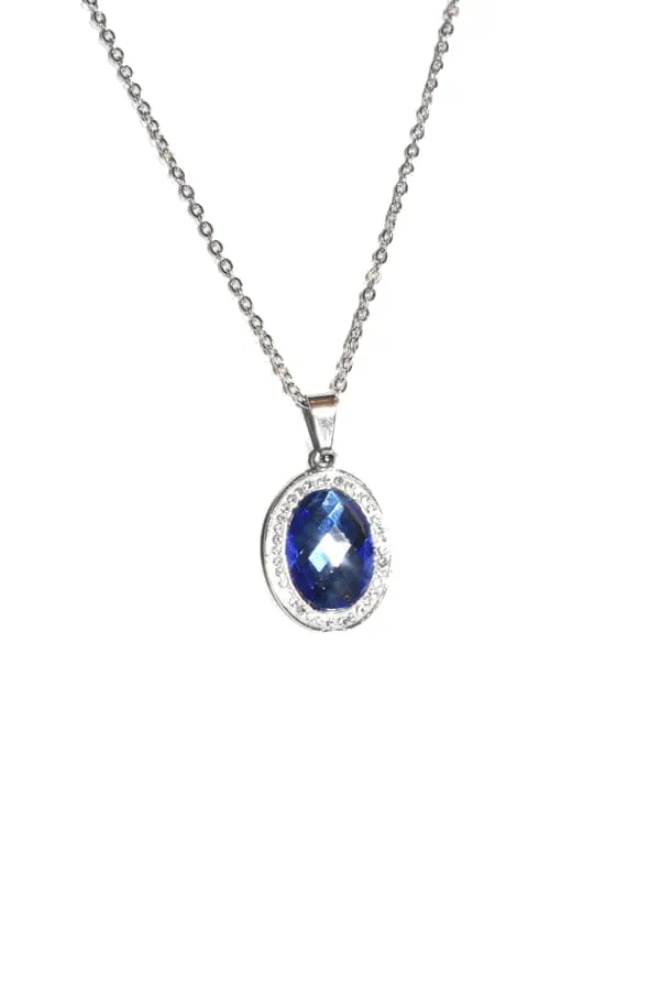 Pendentif pierre bleu Argent