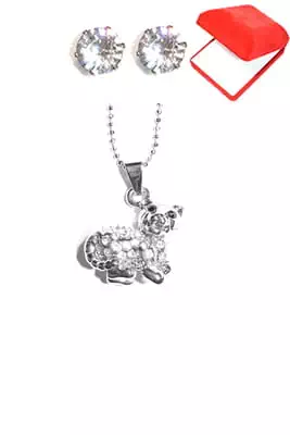 coffret chaîne en acier ourson Argent