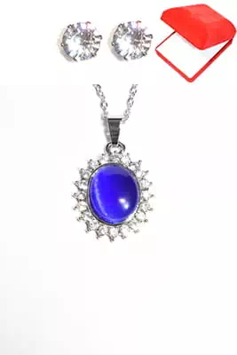 coffret chaîne en acier diamant bleu Argent