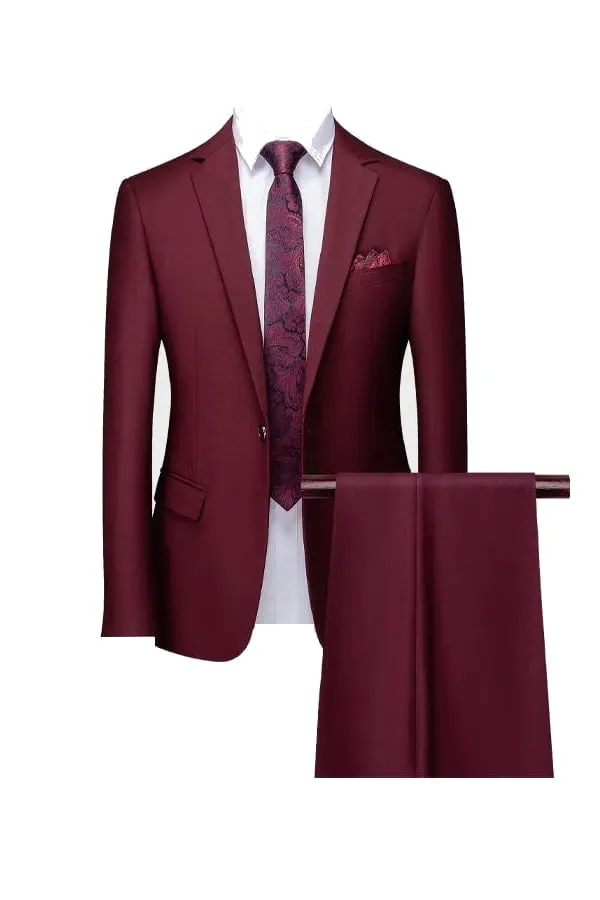 Costume de la maison La Sartoria slim-fit taille 48 veste - 40 pantalon Bordeaux rouge