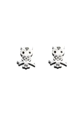 Boucle-d-oreille hibou chouette Argent