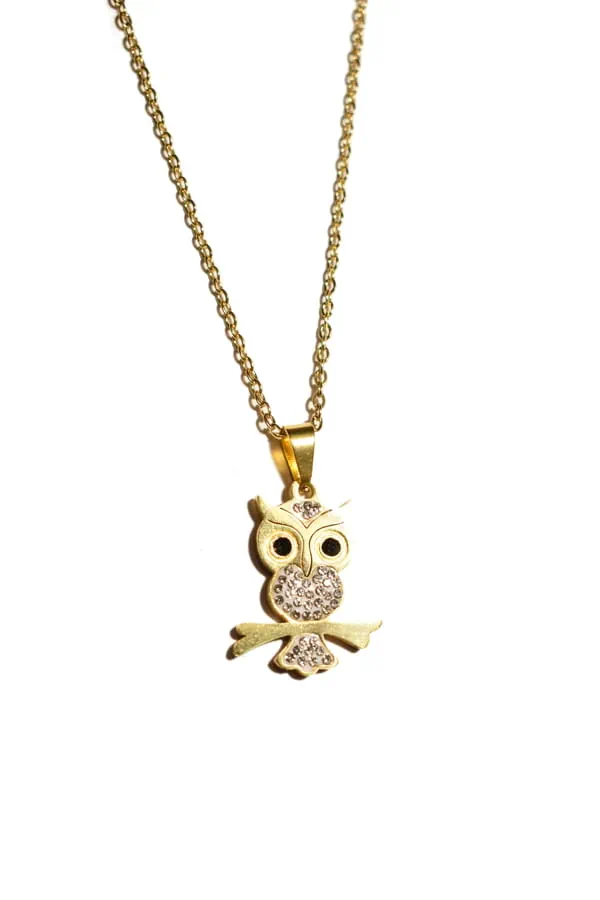 Pendentif hibou chouette Or