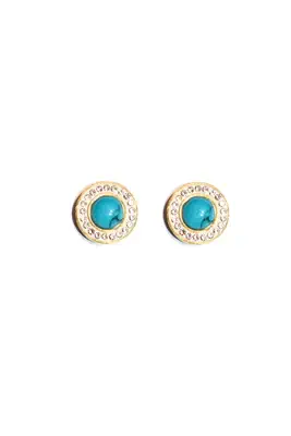 Boucle-d-oreille pierre bleu Or