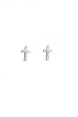 Boucle-d-oreille croix Argent