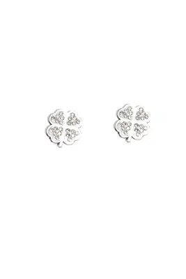 Boucle-d-oreille trèfle Argent