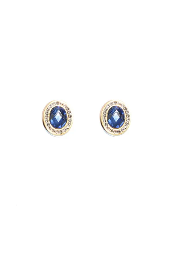 Boucle-d-oreille bleu royale Or