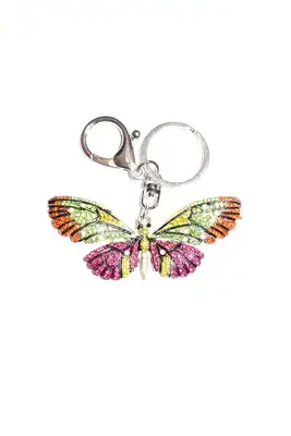 porte-cle papillon Argent PE9D3 