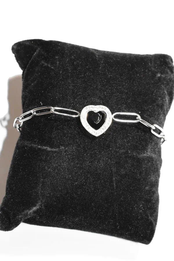 Bracelet Coeur Argent