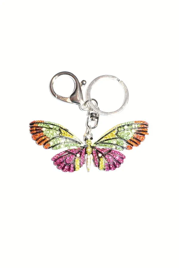 porte-cle papillon Argent