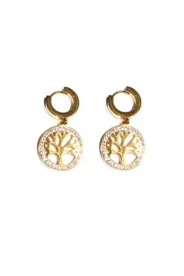 Boucle-d-oreille arbre de la vie Or