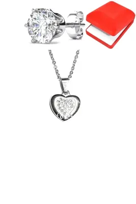 Coffret rouge coeur Argent