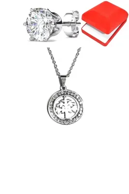 Coffret rouge arbre de vie Argent