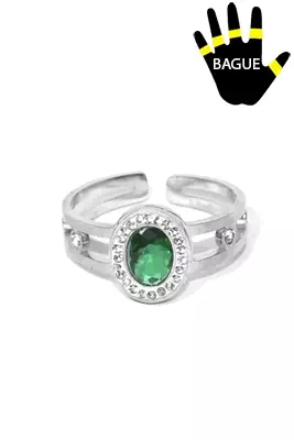 Bague emeraude Argent