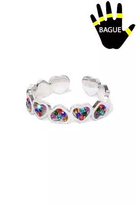 Bague Coeur taille réglable Argent