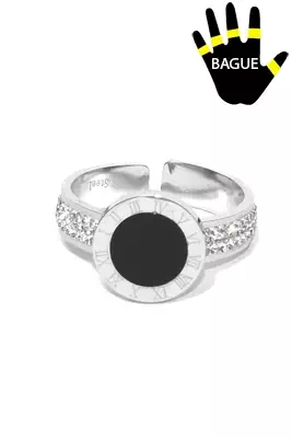 Bague chiffre romain taille réglable Argent