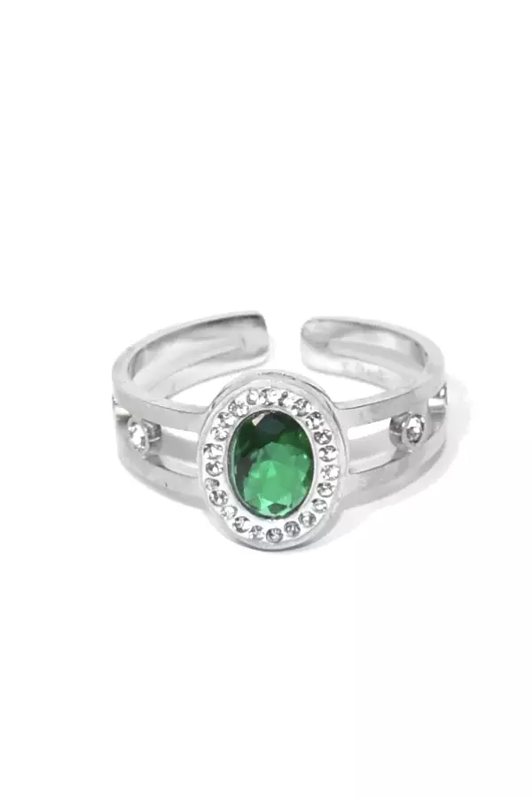 Bague emeraude Argent