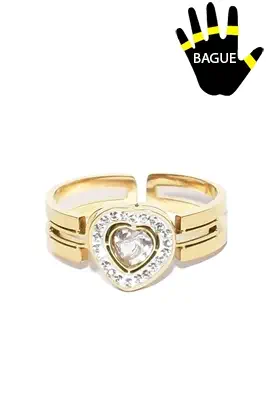 Bague coeur taille réglable Or 04BCAA 