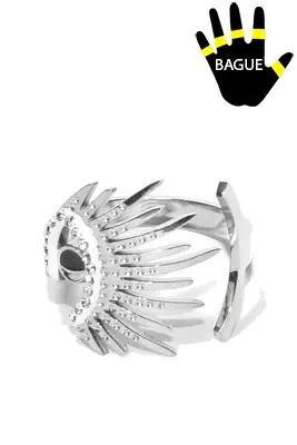 Bague oeil de Fatma taille réglable Argent