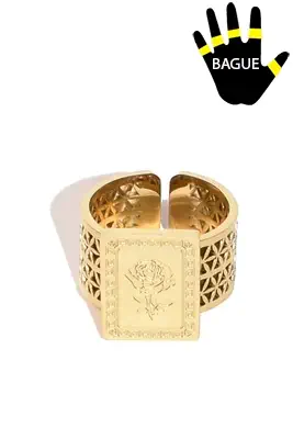 Bague fleur taille réglable Or A788A8 