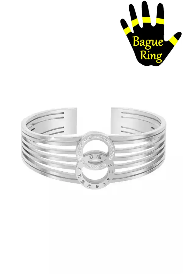 Bague infini chiffre romain taille réglable Argent