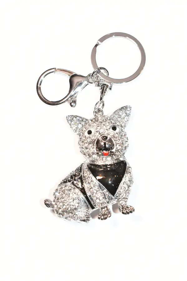 porte-cle chien Argent