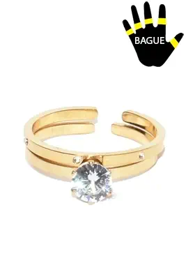 Bague taille réglable diamant Or