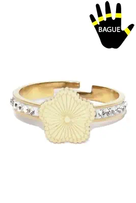 Bague taille réglable fleur Or
