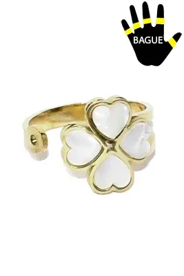 Bague taille réglable tréfle Or