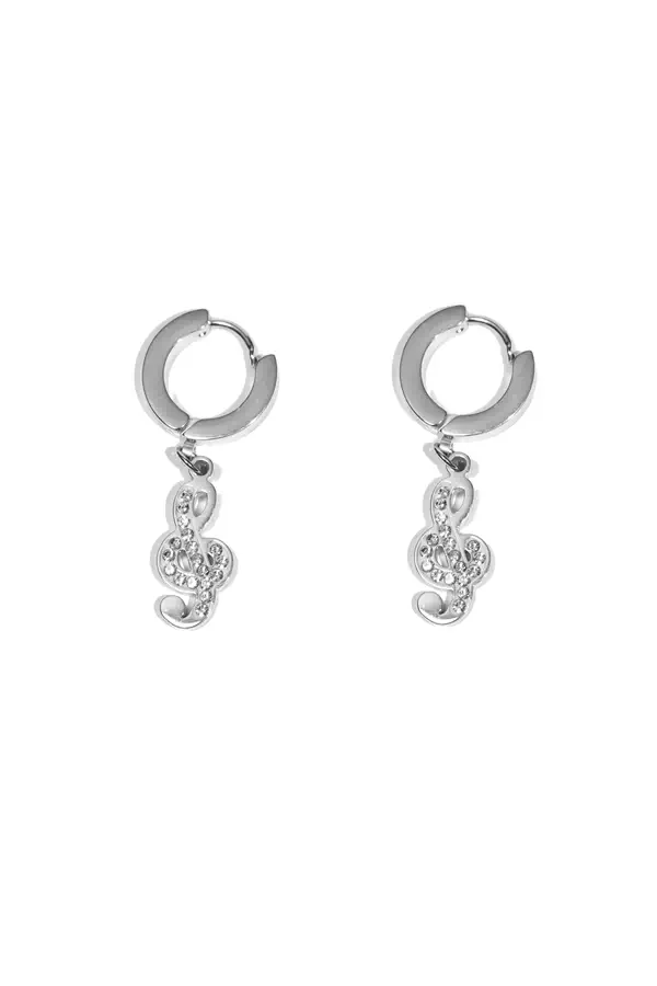 Boucle-d-oreille note de musique Argent