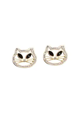 Boucle-d-oreille chat Or