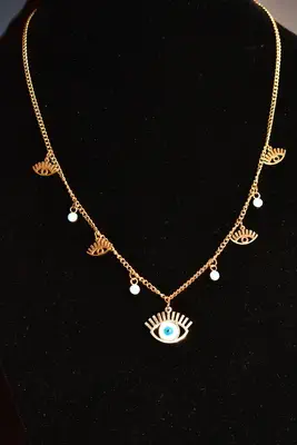 Collier oeil Fatma Or