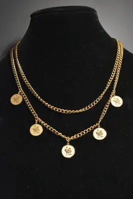 Collier coq reine Or