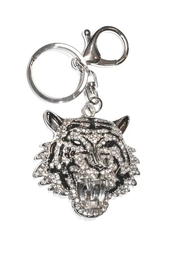 porte-cle tigre Argent