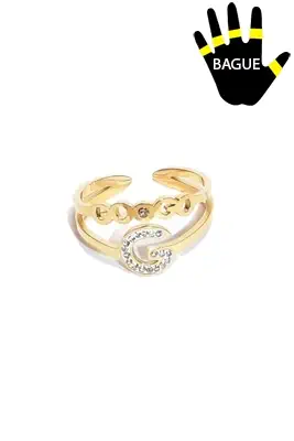 Bague Le point G taille réglable Or